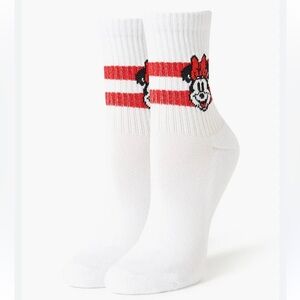 Disney x Forever 21 Red Striped Minnie Mouse Socks
